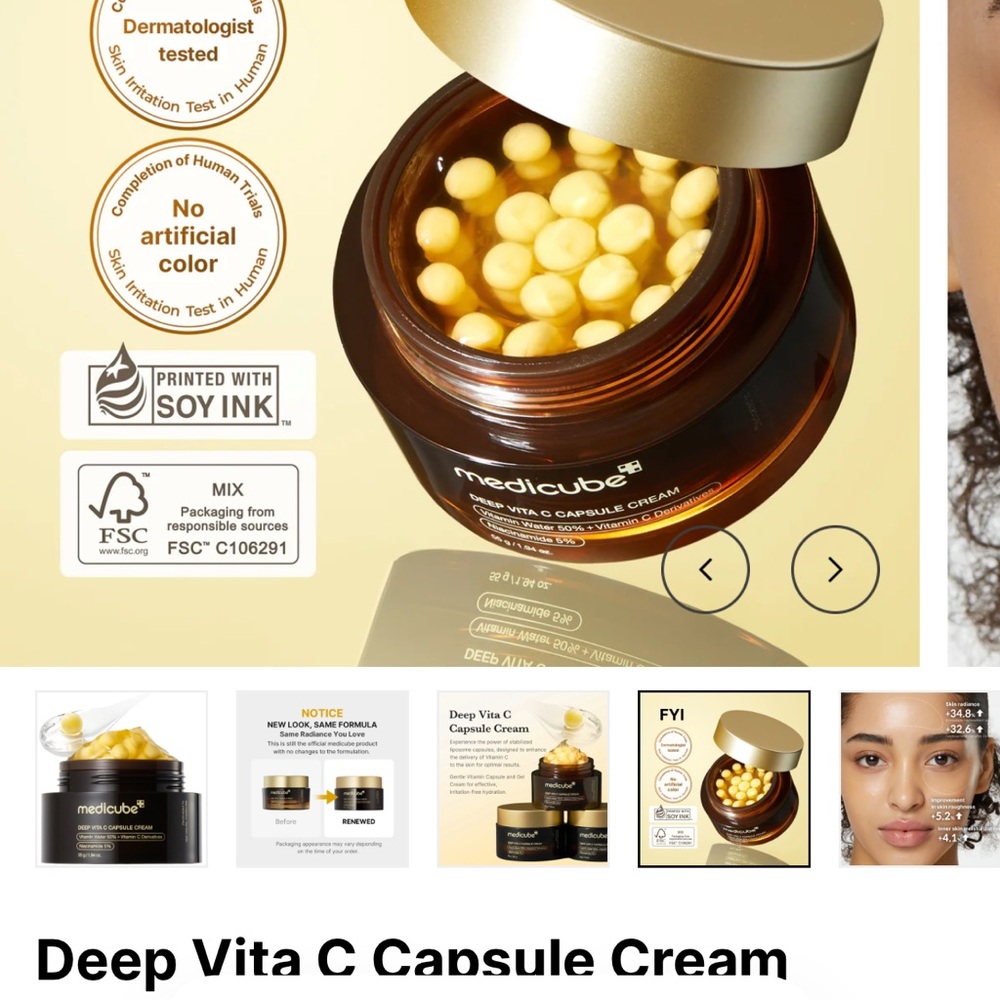 Medicube Deep Vita C Capsule Cream - Brown & Gold Box - Picture 5 of 13